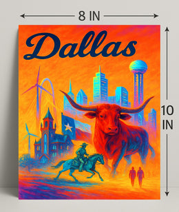 Dallas - Vibrant Cityscape Poster PosterGoat