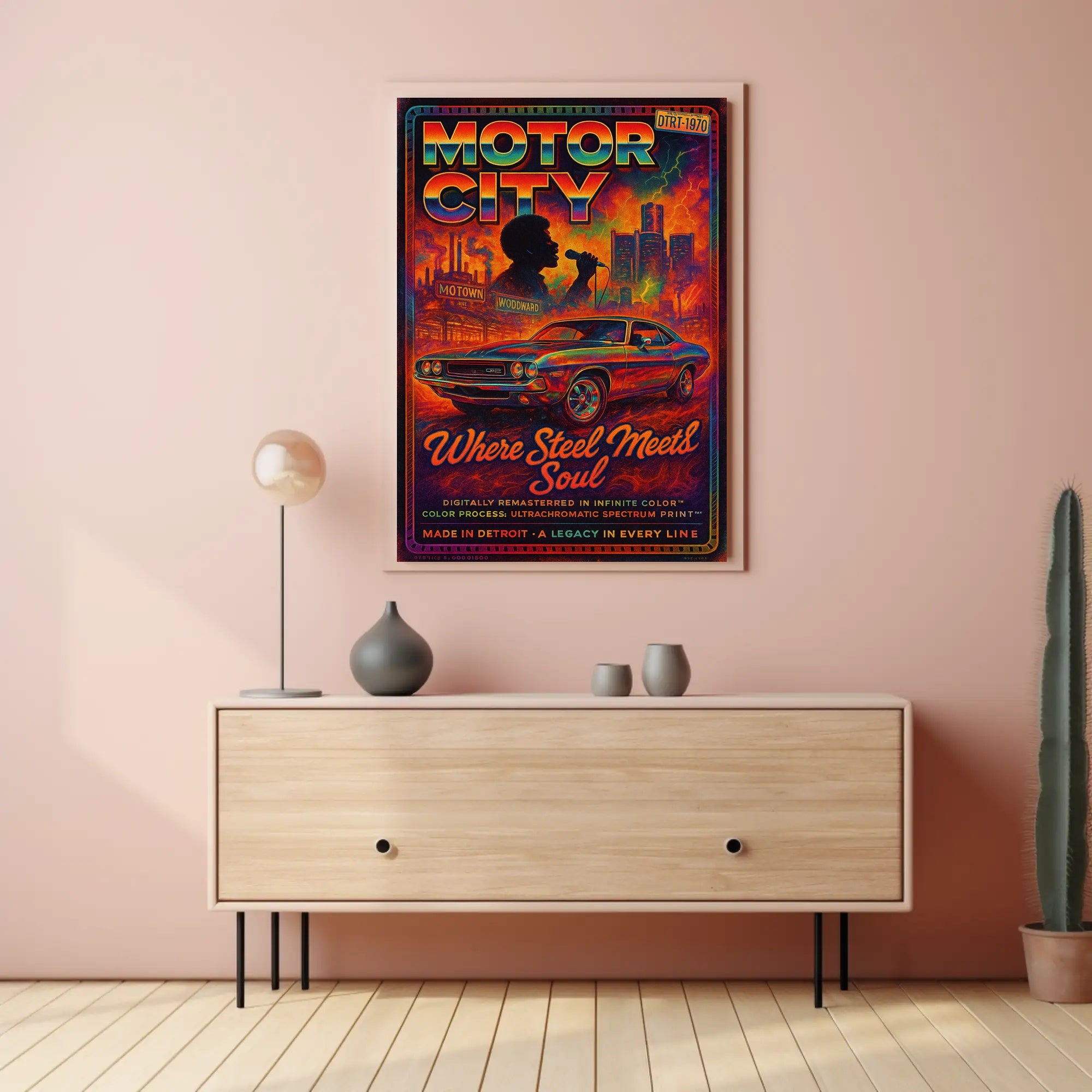 Motor City – Where Steel Meets Soul Poster PosterGoat