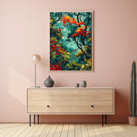 Vibrant Forest Scene William Morris Art Poster