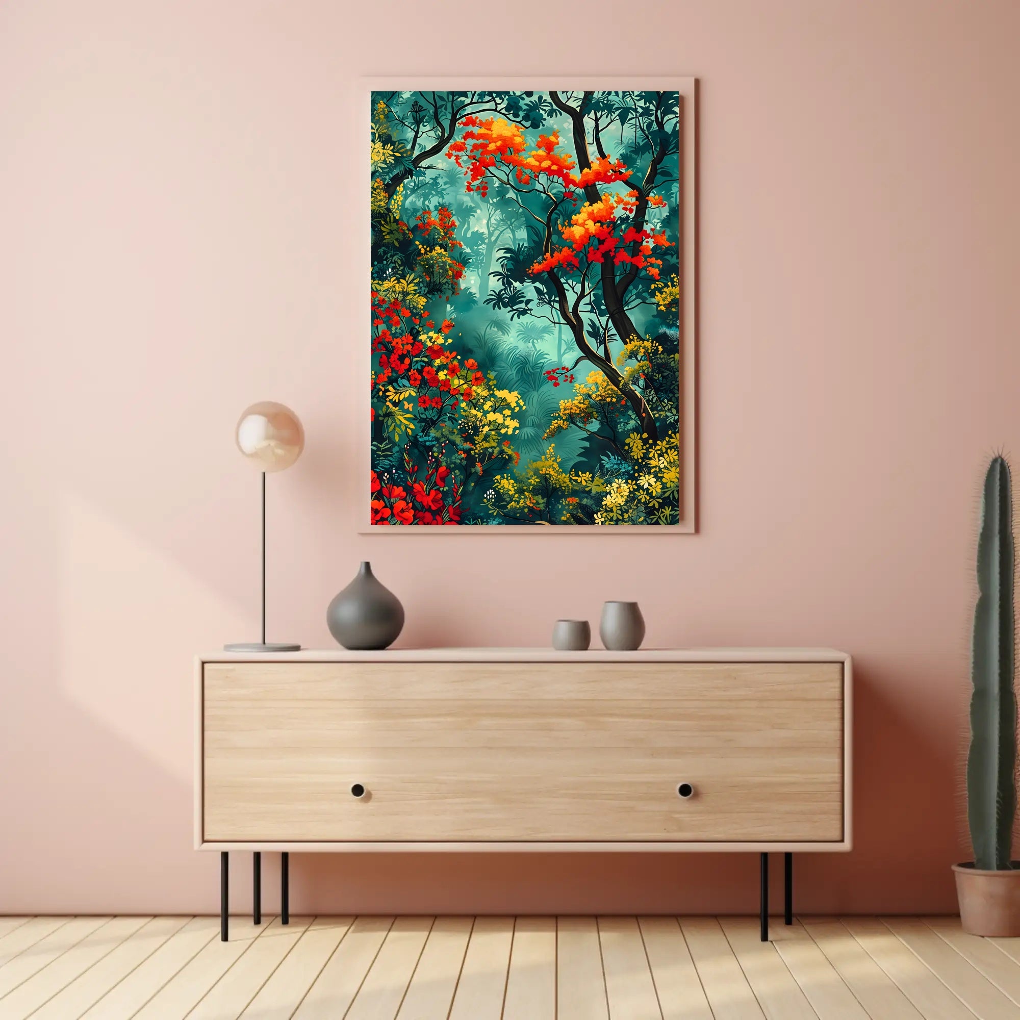 Vibrant Forest Scene William Morris Art Poster