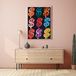 Dollar Sign Pop Art Poster Modern Bright Money Wall Art
