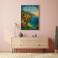 Amalfi Coast Vibrant Artistic Style Travel Poster