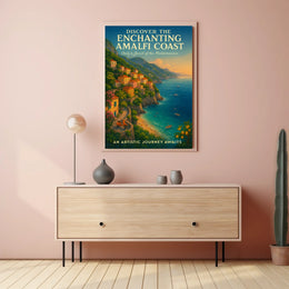 Amalfi Coast Vibrant Artistic Style Travel Poster