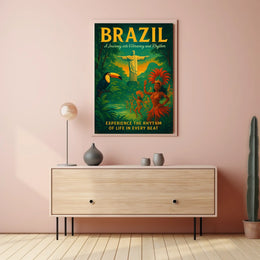 Brazilian Culture Dancers Lush Greenery Poster