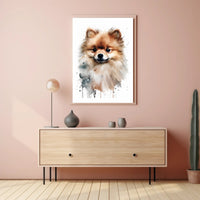 Pomeranian Watercolor Poster Wall Art Print