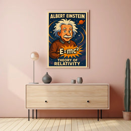 Einstein Relativity Theory Vintage Educational Wall Poster