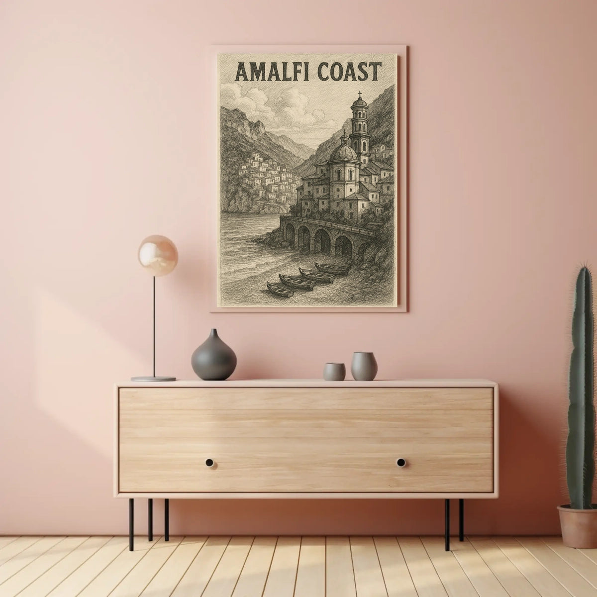 Amalfi Coast Poster Wall Art 18x24 Coastal Decor Print