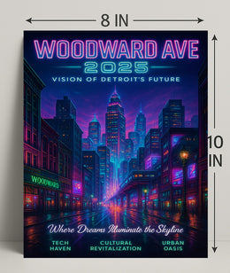 Woodward Ave 2025 Vision of Detroits Future Poster PosterGoat