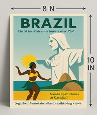Discover Brazil Vintage Travel Poster Wall Art PosterGoat
