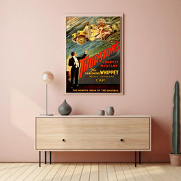 Magic Illusionist Vanishing Car Vintage Show Poster