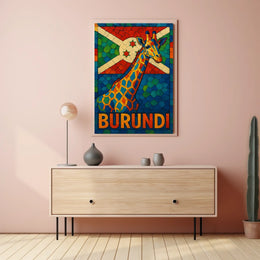Burundi Giraffe Mosaic Poster