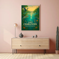 Lake Charlevoix Sunset Serenity Travel Poster