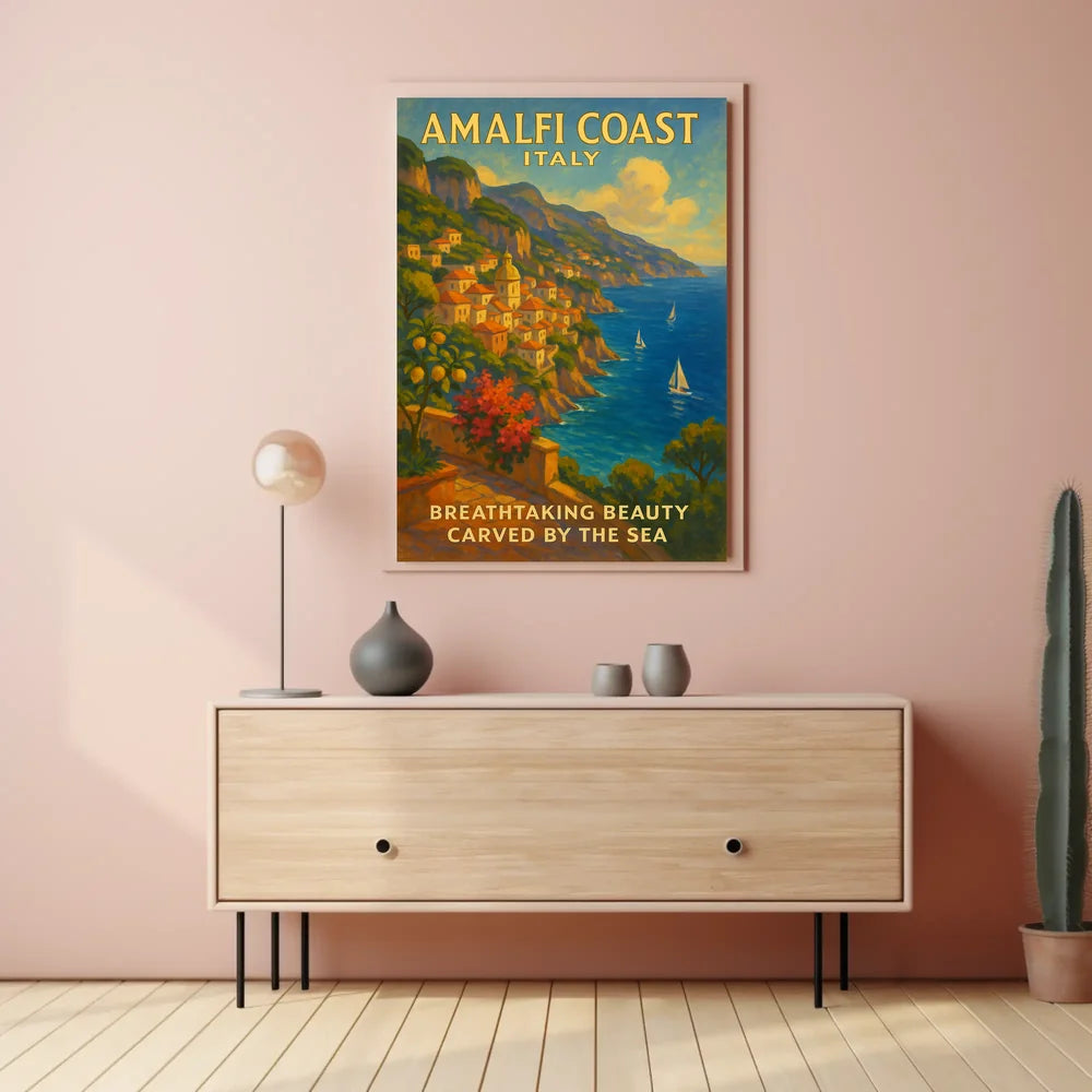 Breathtaking Coastal Beauty Carved by the Sea Poster