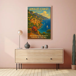 Breathtaking Coastal Beauty Carved by the Sea Poster