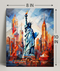 The Statue Of Liberty A Modern Mosaic Poster