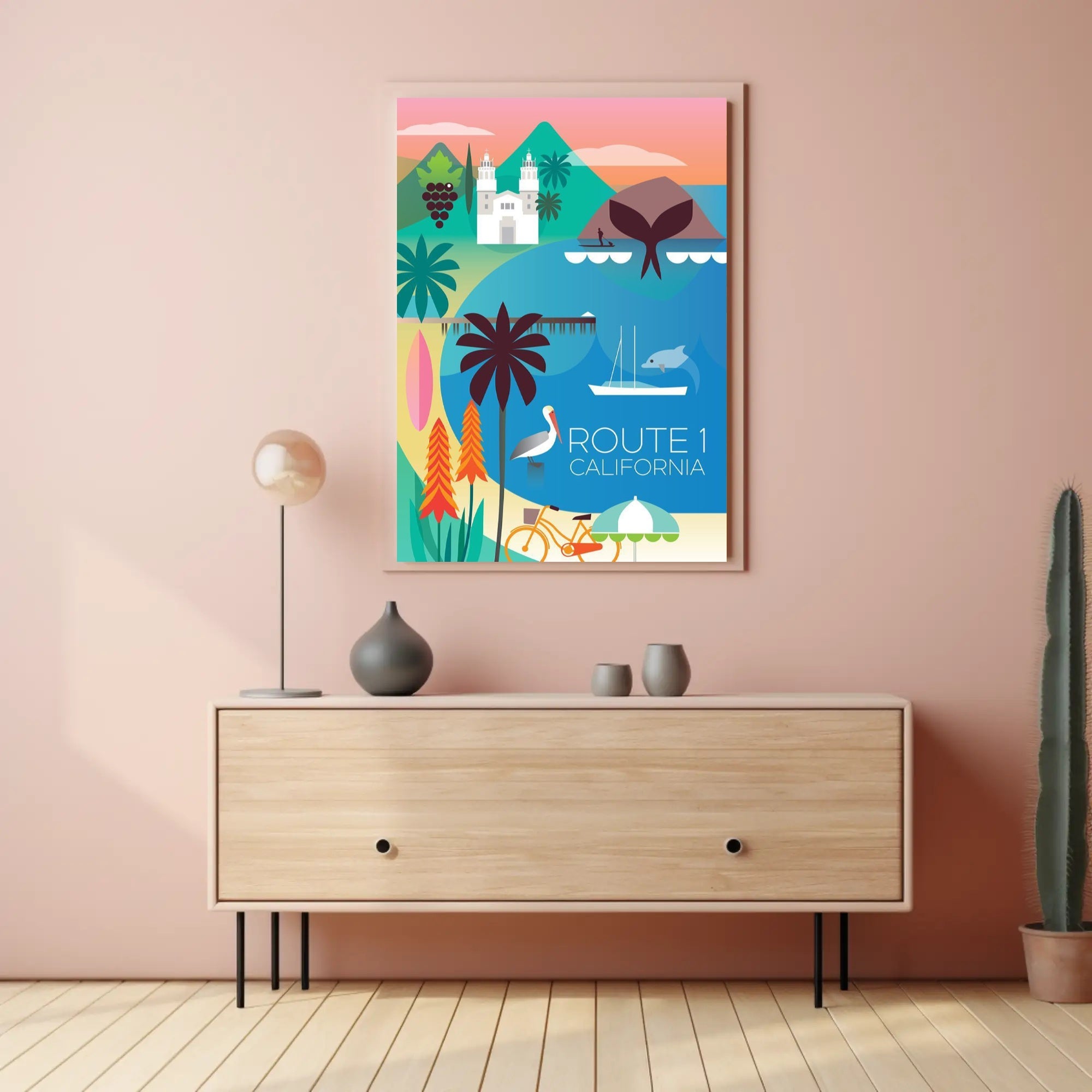 California Coastal Adventure Art – Travel Poster PosterGoat