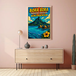 Bora Bora Vintage Travel Poster with Tropical Nostalgia PosterGoat
