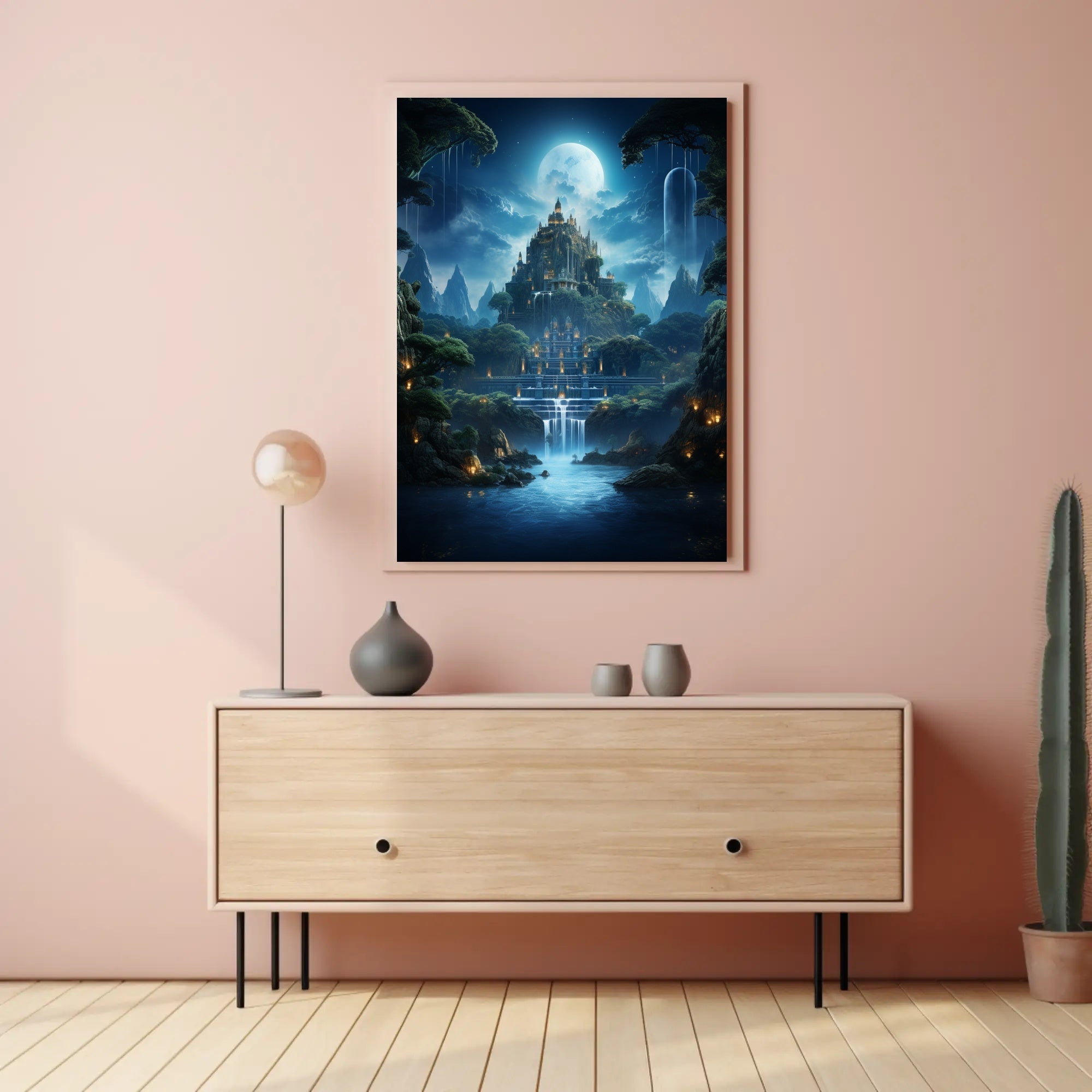Enchanted Moonlit Castle Poster