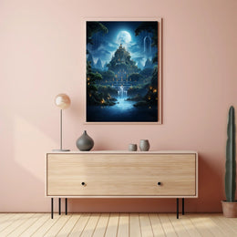Enchanted Moonlit Castle Poster