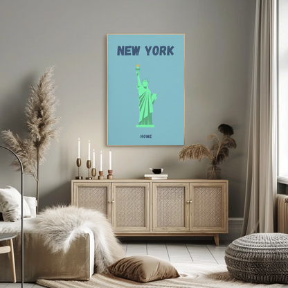 Statue Of Liberty New York Retro Travel Poster