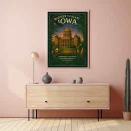 Iowa Beauty Vintage Architecture Wildlife Poster