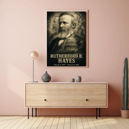 Rutherford B. Hayes 19th President of the United States Double Exposure Poster