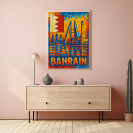 Bahrain Mosaic Art Poster