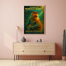 Proboscis Monkey Wonder: Educational Animal Art Poster
