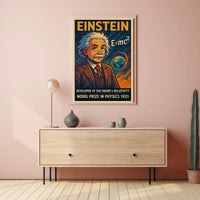 Albert Einstein Relativity Vintage Science Inspiring Intellectual Home Wall Art Poster