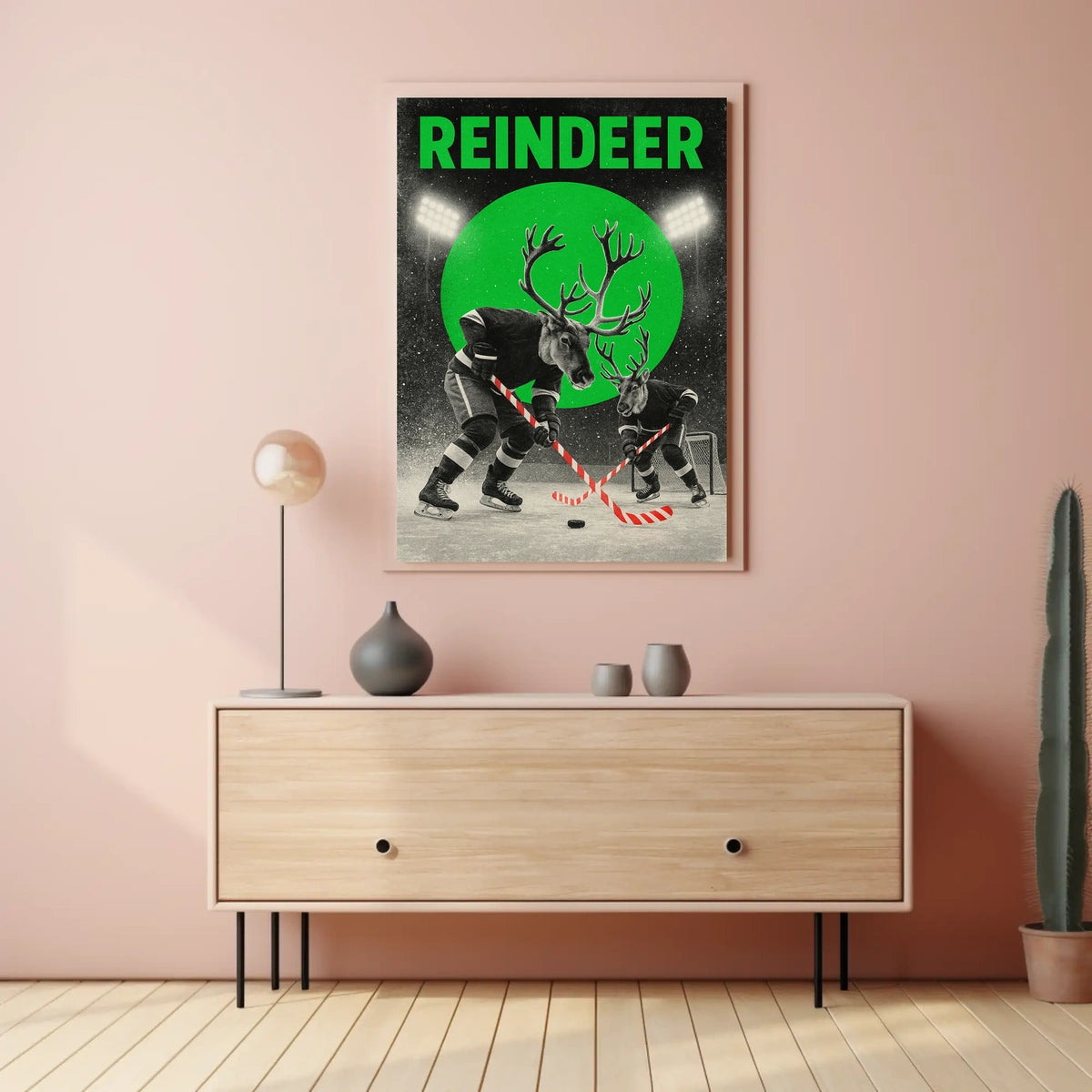 Reindeer Hockey Showdown Poster