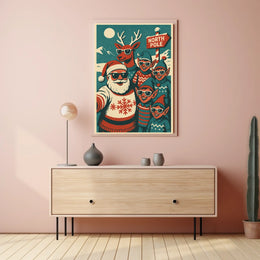 Festive North Pole Vintage Christmas Poster Art