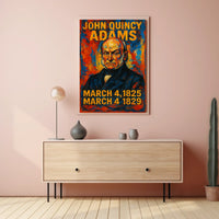 John Quincy Adams 6th President of the United States Glitch Hop Art Poster