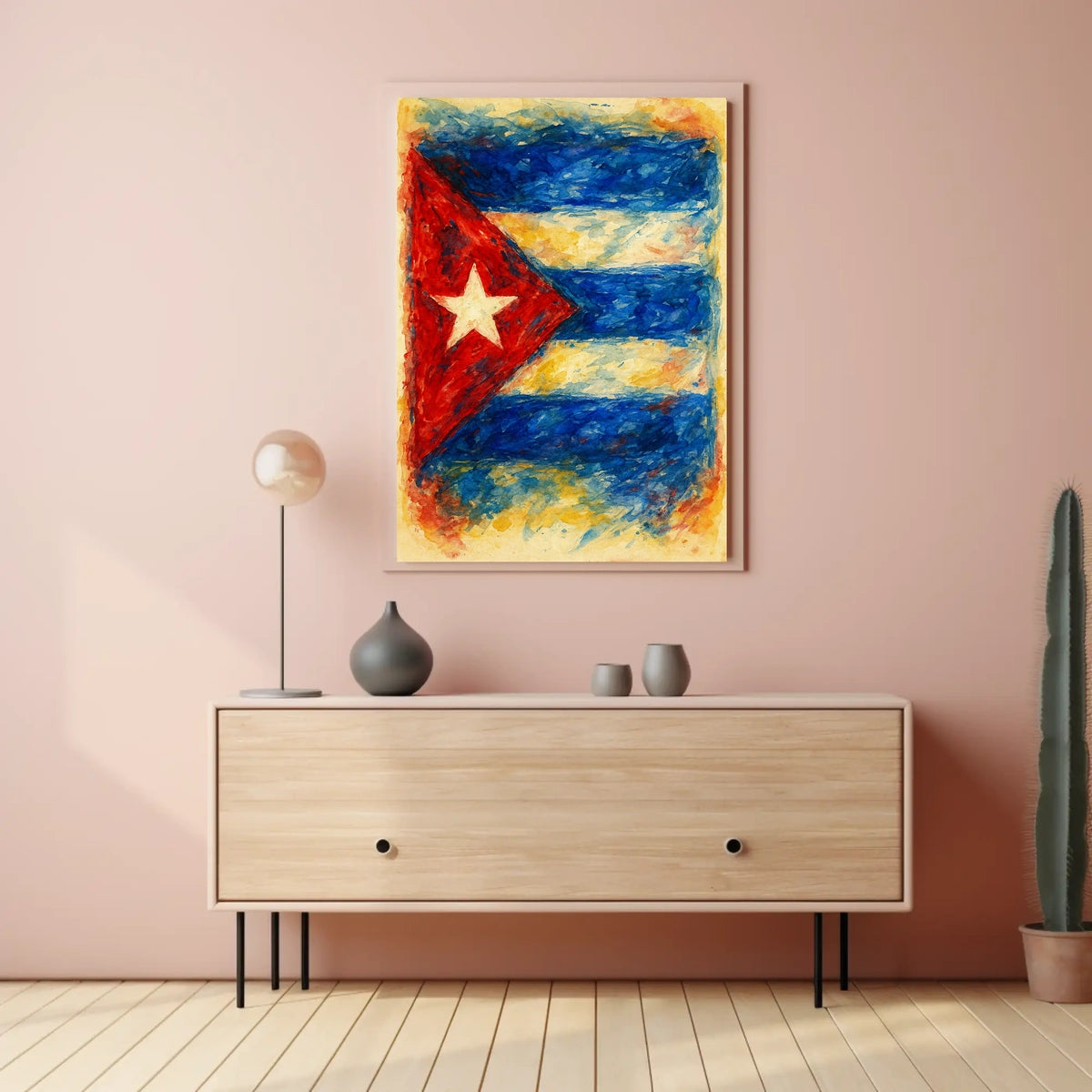 Cuban Flag In Watercolor Poster