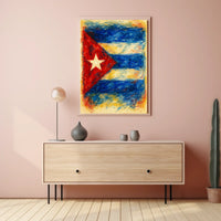 Cuban Flag In Watercolor Poster