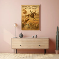 Churchill Downs Glory Run Vintage Sports Poster