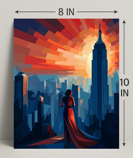 Cityscape At Sunset Poster