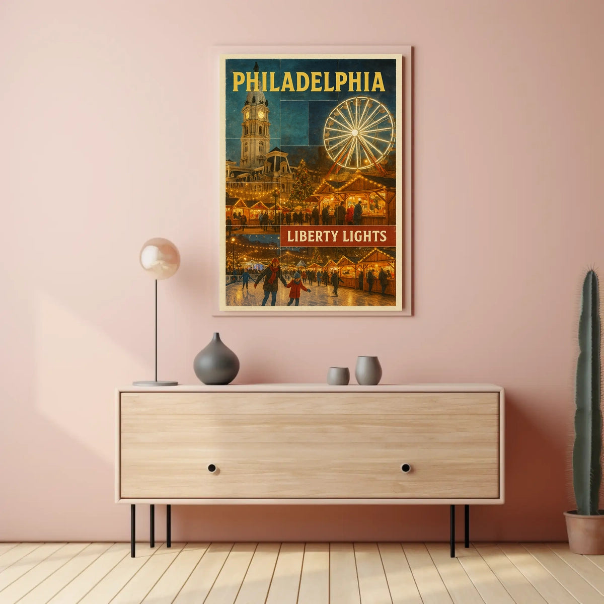 Philadelphia Liberty Lights Poster