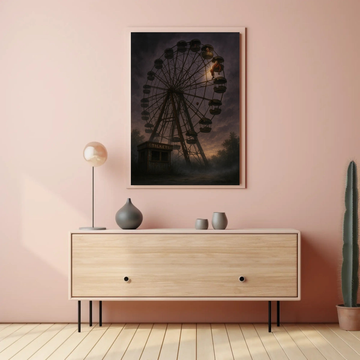 Eerie Ferris Wheel At Dusk Poster