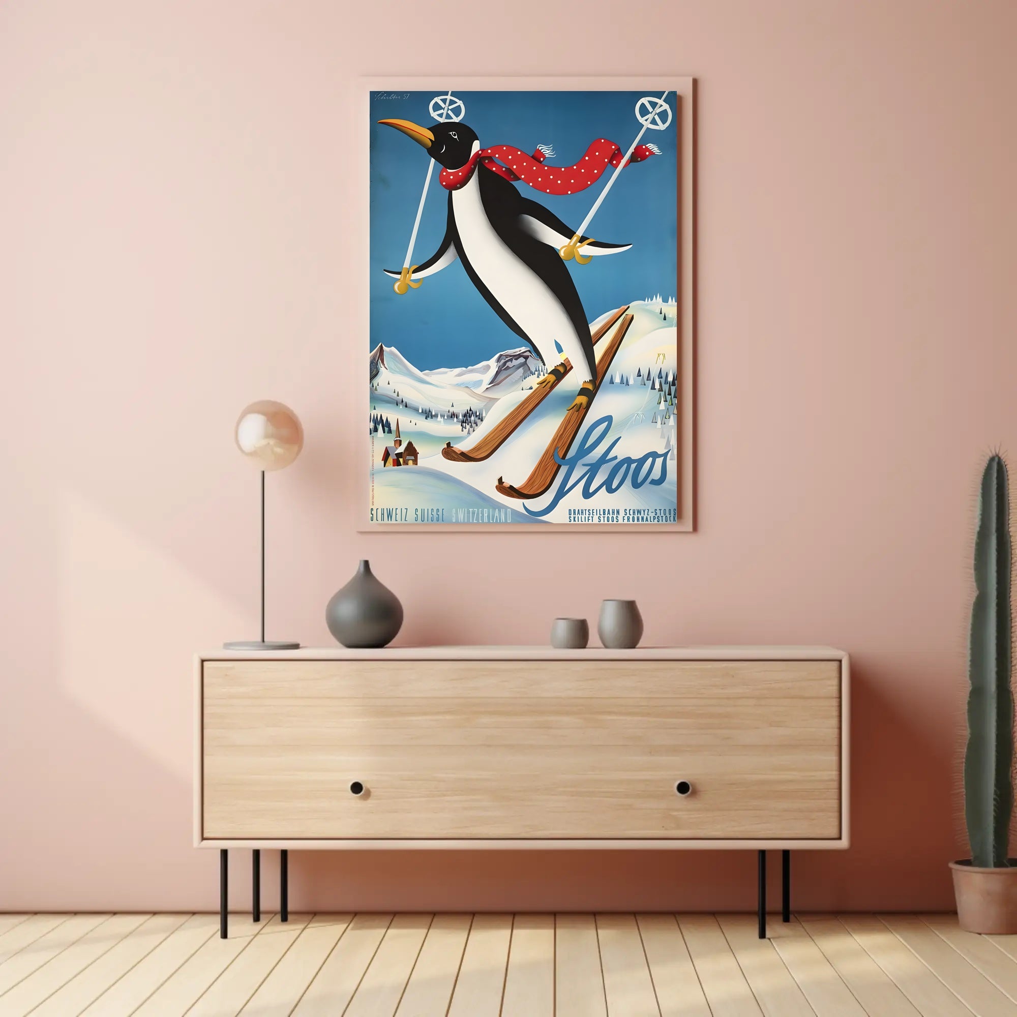 Stoos Skiing Adventure Poster PosterGoat
