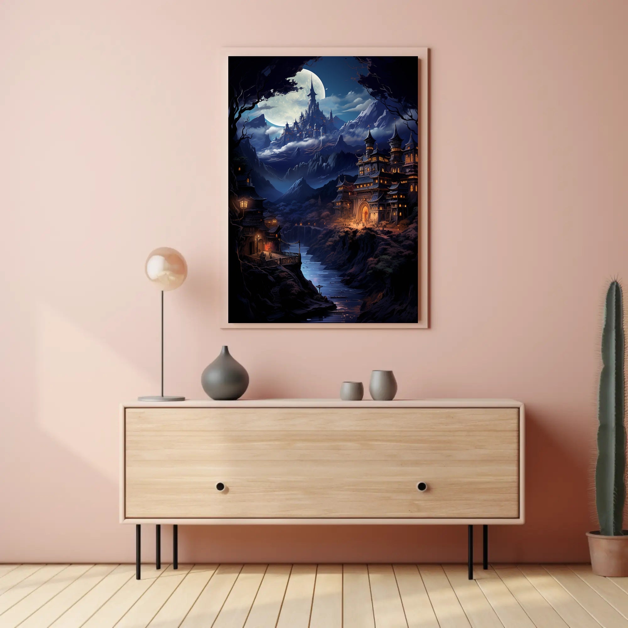 Enchanted Moonlit Castle Poster