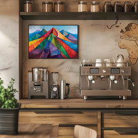 Abstract Geometric Mountain Landscape Poster Art Print