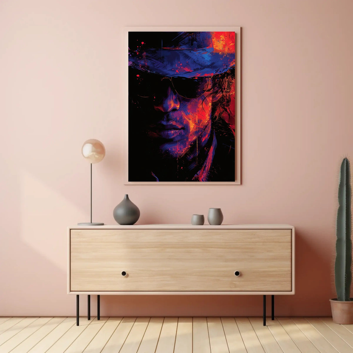 Mystery Noir Abstract Art Poster: Enigmatic Persona