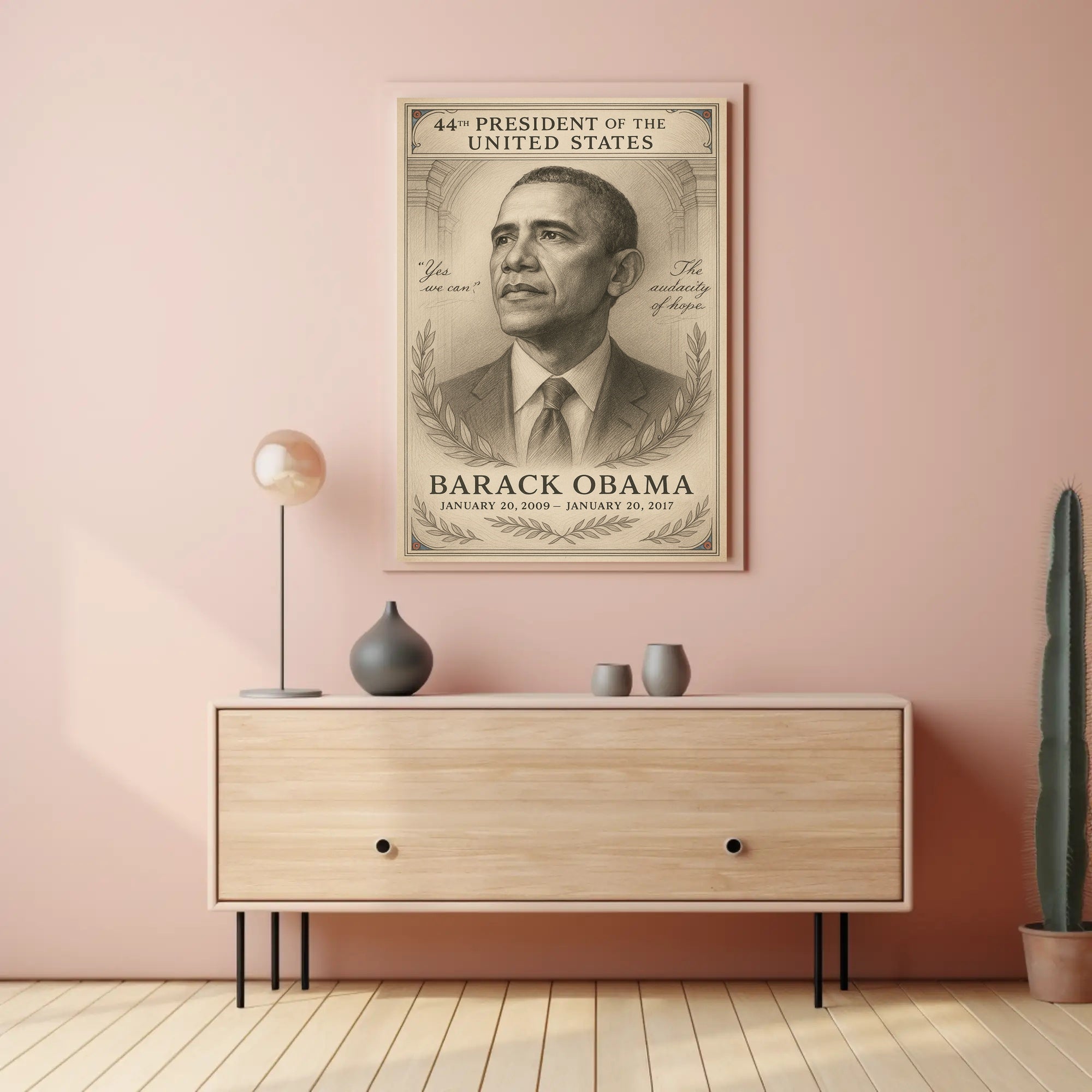 Barack Obama 44th President Sketch Poster Art Print PosterGoat