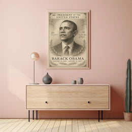 Barack Obama 44th President Sketch Poster Art Print PosterGoat