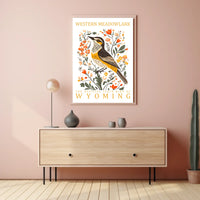 Western Meadowlark Wyoming State Bird Art Poster
