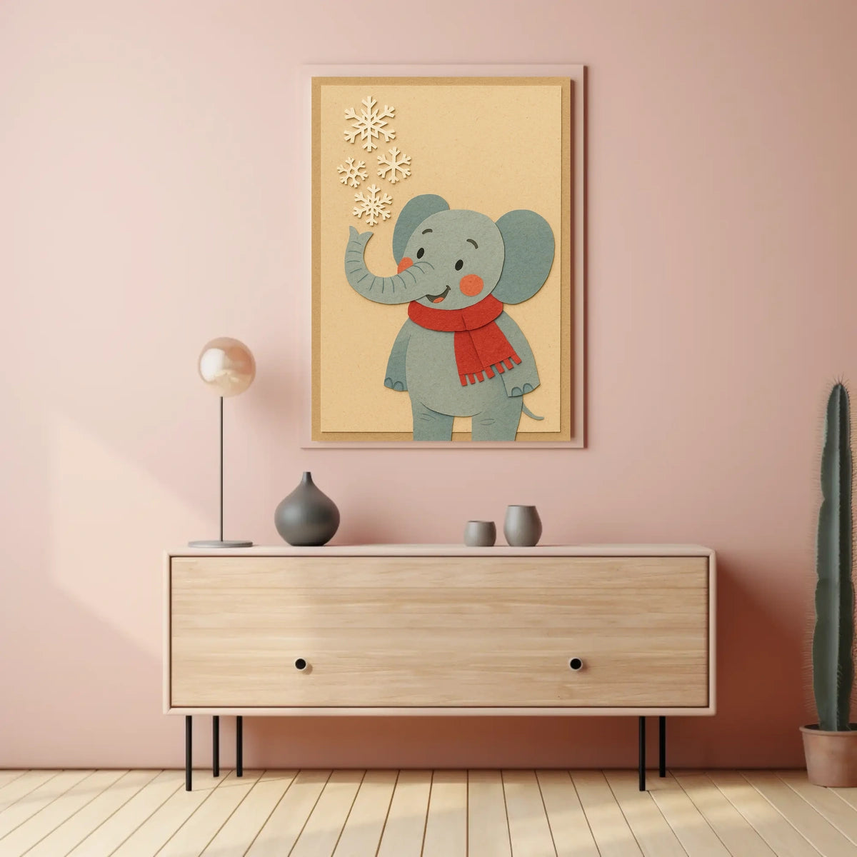 Winter Elephant Cheer Poster