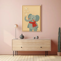 Winter Elephant Cheer Poster