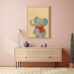 Winter Elephant Cheer Poster