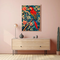 Vibrant Parrot Illustration in Tropical Animal Poster