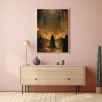 Mystical Gathering in Ancient Grand Hall Poster PosterGoat